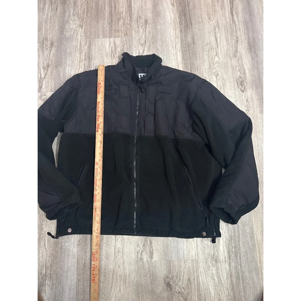 5.11 Tactical Series Mens 2XL Black‎ Fleece Jacket Full Zip Nylon Overlay Hybrid